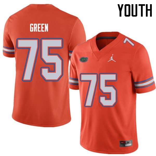 NCAA Florida Gators Chaz Green Youth #75 Jordan Brand Orange Stitched Authentic College Football Jersey FRW7664EQ